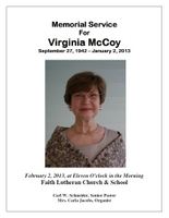 Virginia McCoy Memorial - Program
